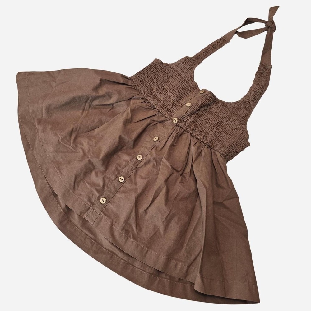 Blanque‎ Brown halter top Button-Up Style - Small
